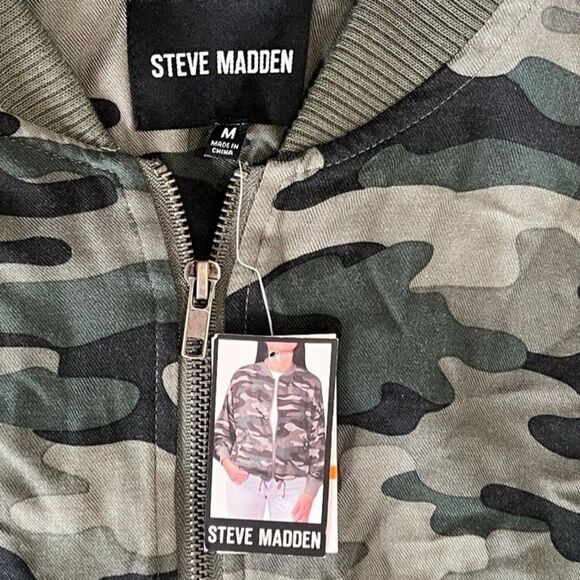 Steve Madden Green Desert Sage Camouflage Full Zip Jacket Size Medium NWT - Picture 5 of 9